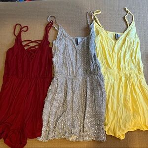 H&M Women's Romper Set - Wine, Gray (black and white), Yellow